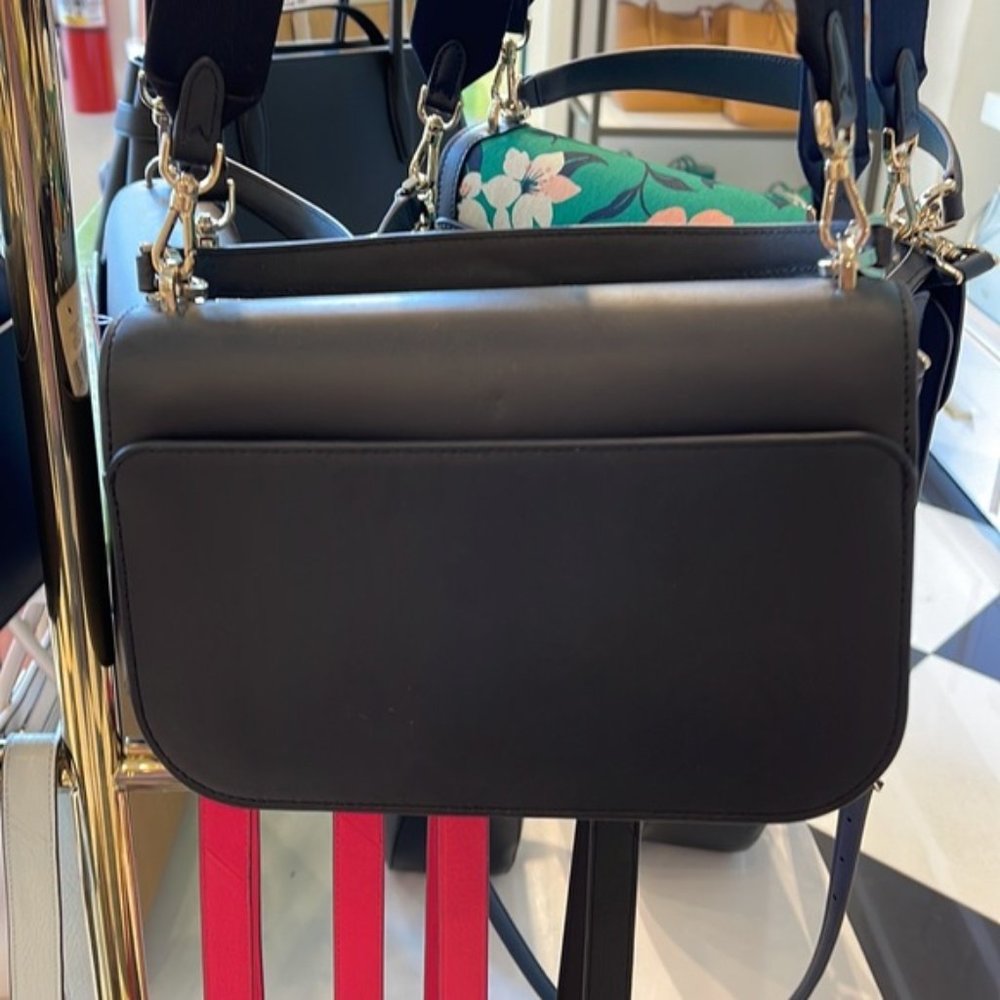 Kate Spade Flap Crossbody Smooth Leather Black - Picture 12 of 16